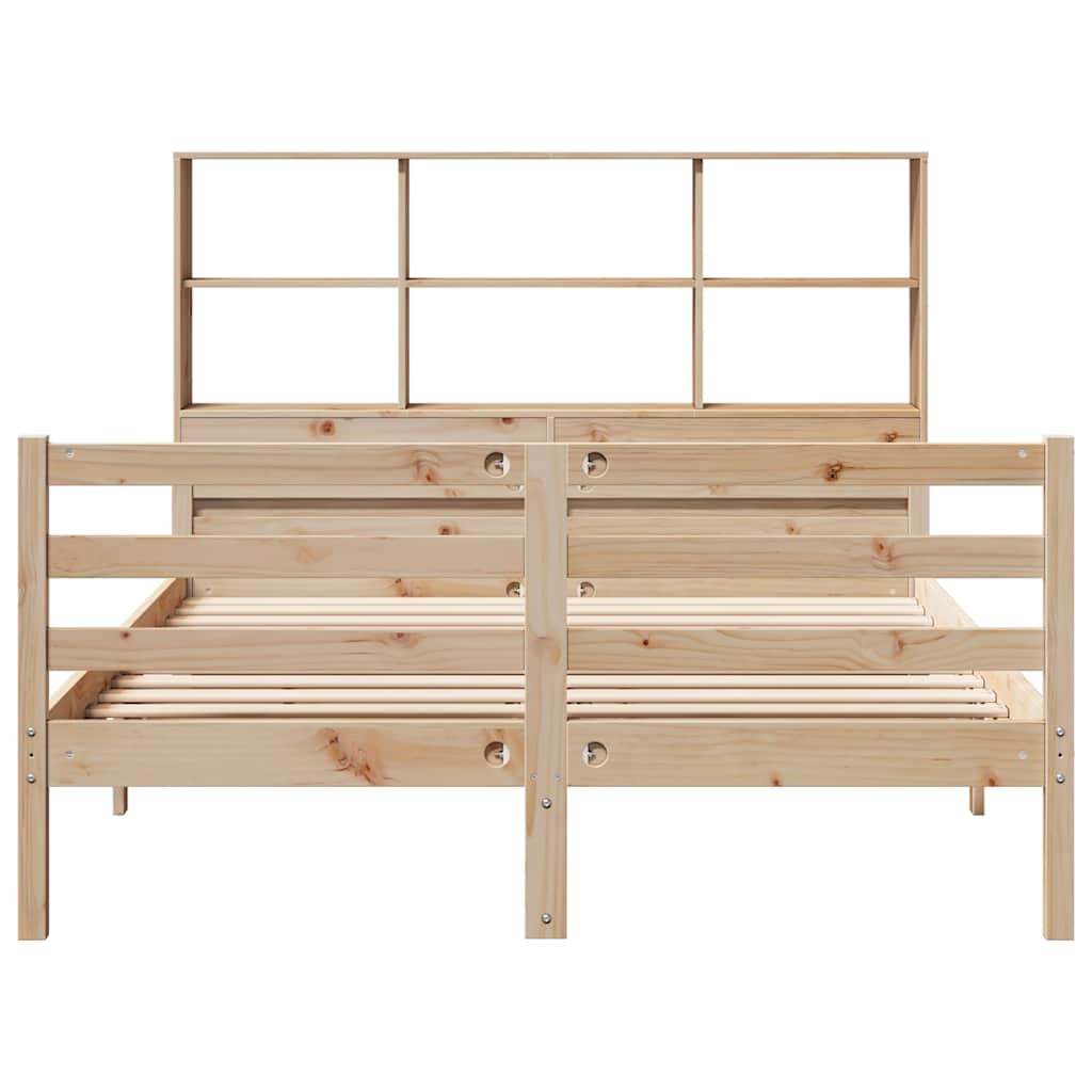 Bookcase Bed without Mattress 160x200 cm Solid Wood Pine