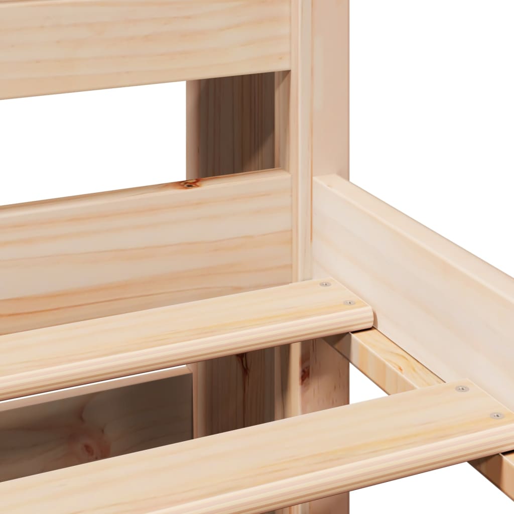 Bookcase Bed without Mattress 140x190cm Solid Wood Pine