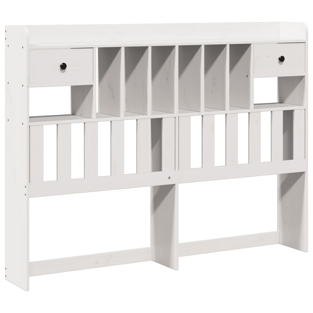 Bookcase Bed without Mattress White 140x200cm Solid Wood Pine