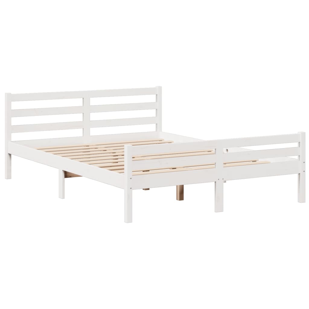 Bookcase Bed without Mattress White 140x200cm Solid Wood Pine