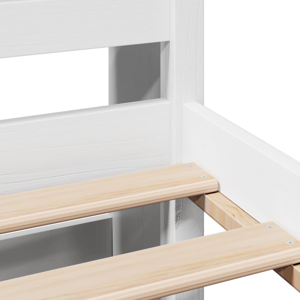 Bookcase Bed without Mattress White 180x200 cm Super King Solid Wood Pine