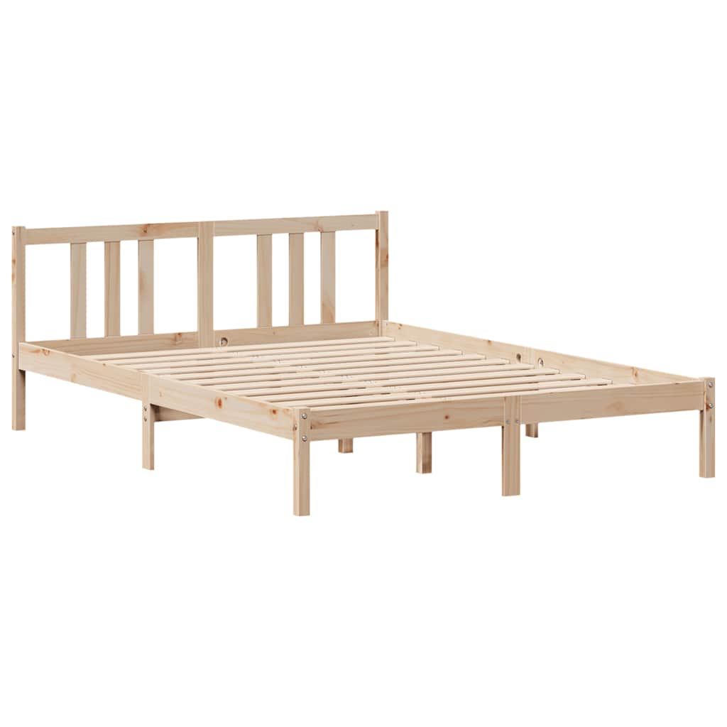 Bookcase Bed without Mattress 135x190cm Solid Wood Pine
