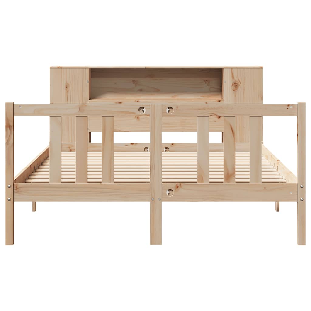 Bookcase Bed without Mattress 120x200cm Solid Wood Pine