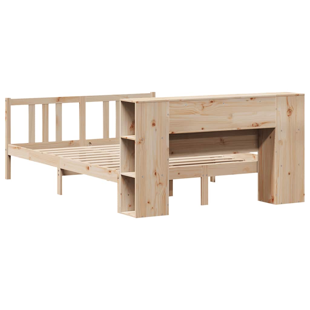 Bookcase Bed without Mattress 120x200cm Solid Wood Pine