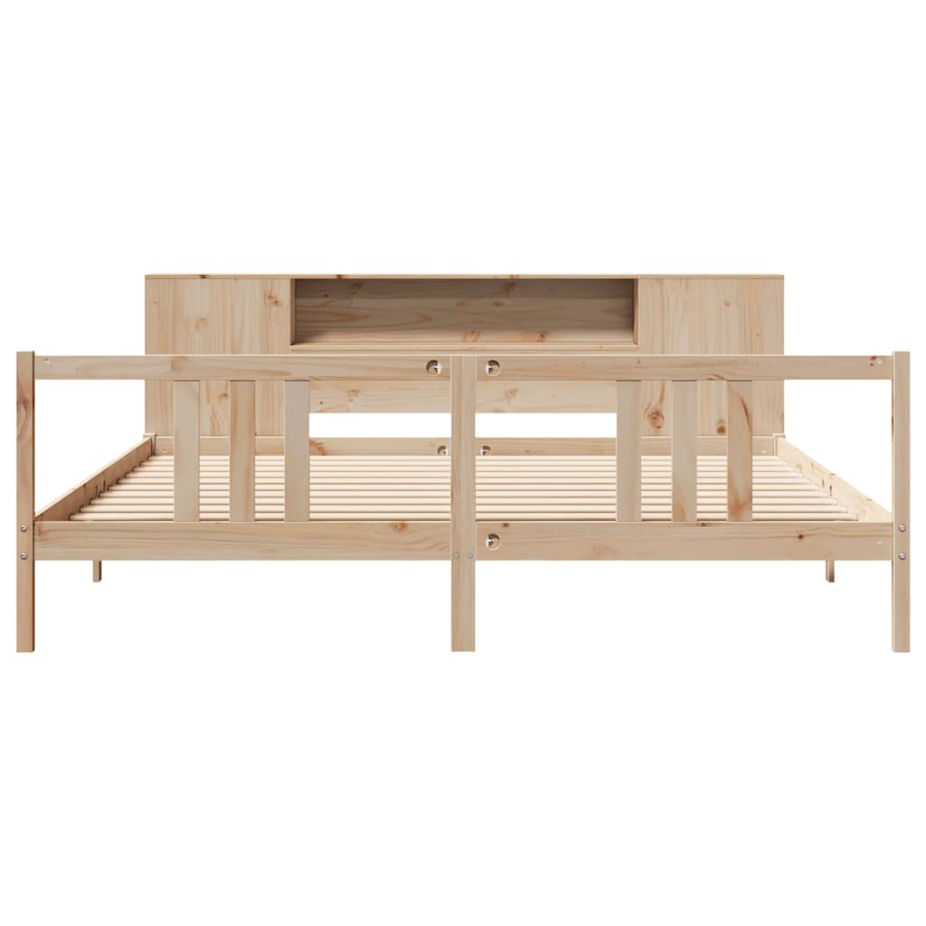 Bookcase Bed without Mattress 180x200cm Solid Wood Pine