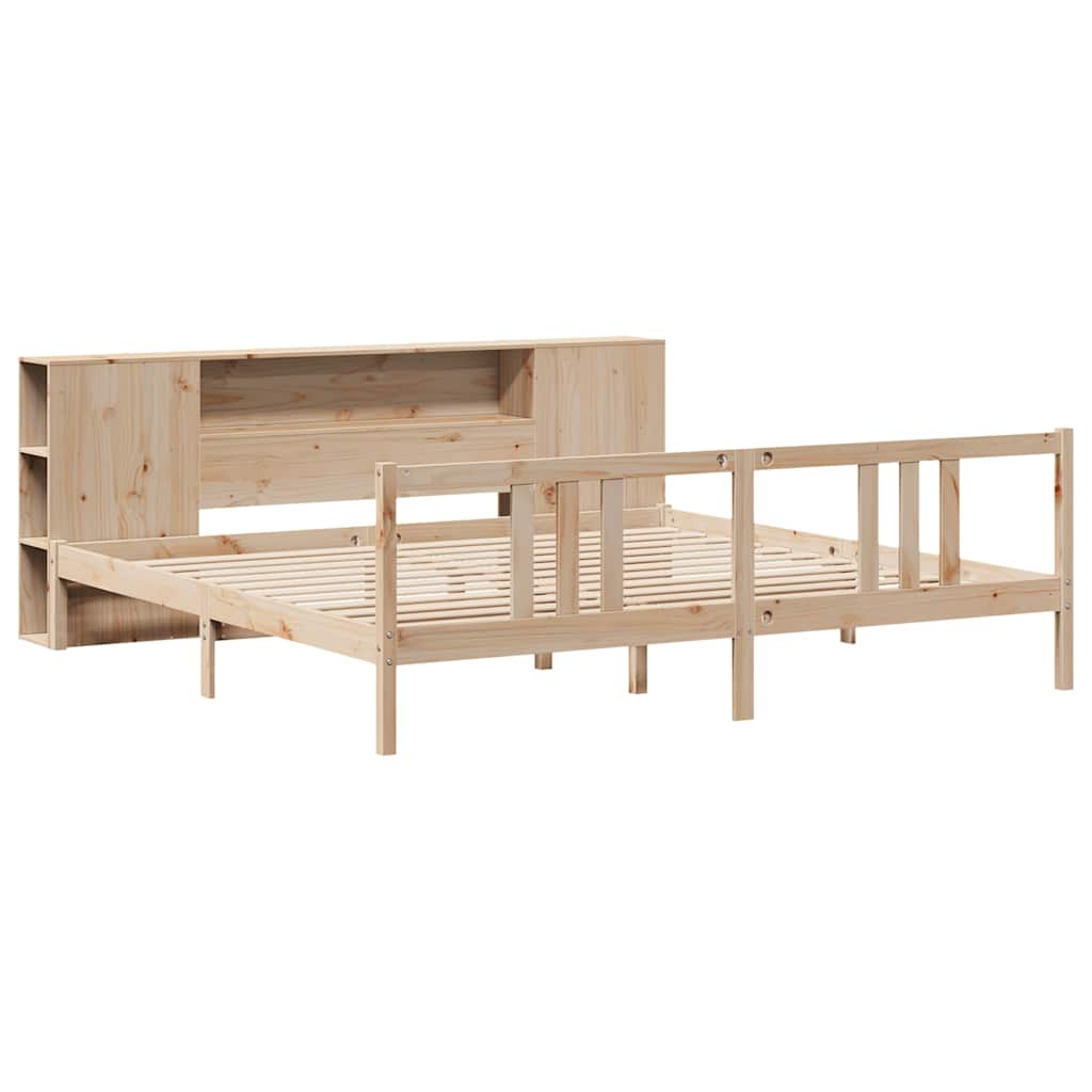 Bookcase Bed without Mattress 200x200cm Solid Wood Pine
