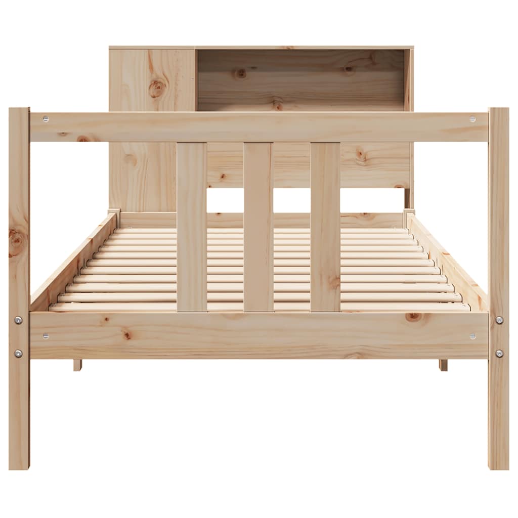 Bookcase Bed without Mattress 75x190cm Solid Wood Pine