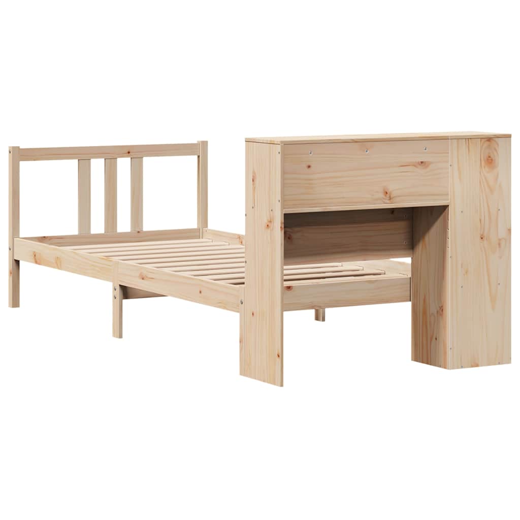 Bookcase Bed without Mattress 75x190cm Solid Wood Pine