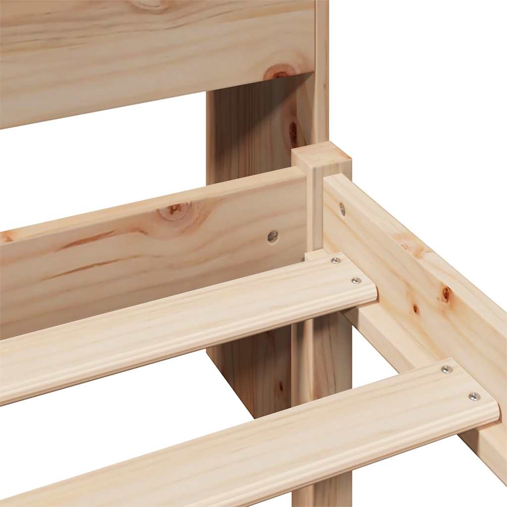 Bookcase Bed without Mattress 75x190cm Solid Wood Pine