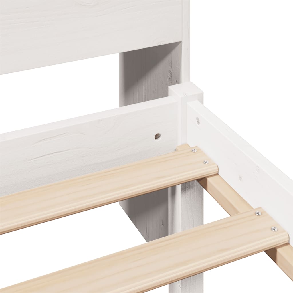 Bookcase Bed without Mattress White 90x200cm Solid Wood Pine