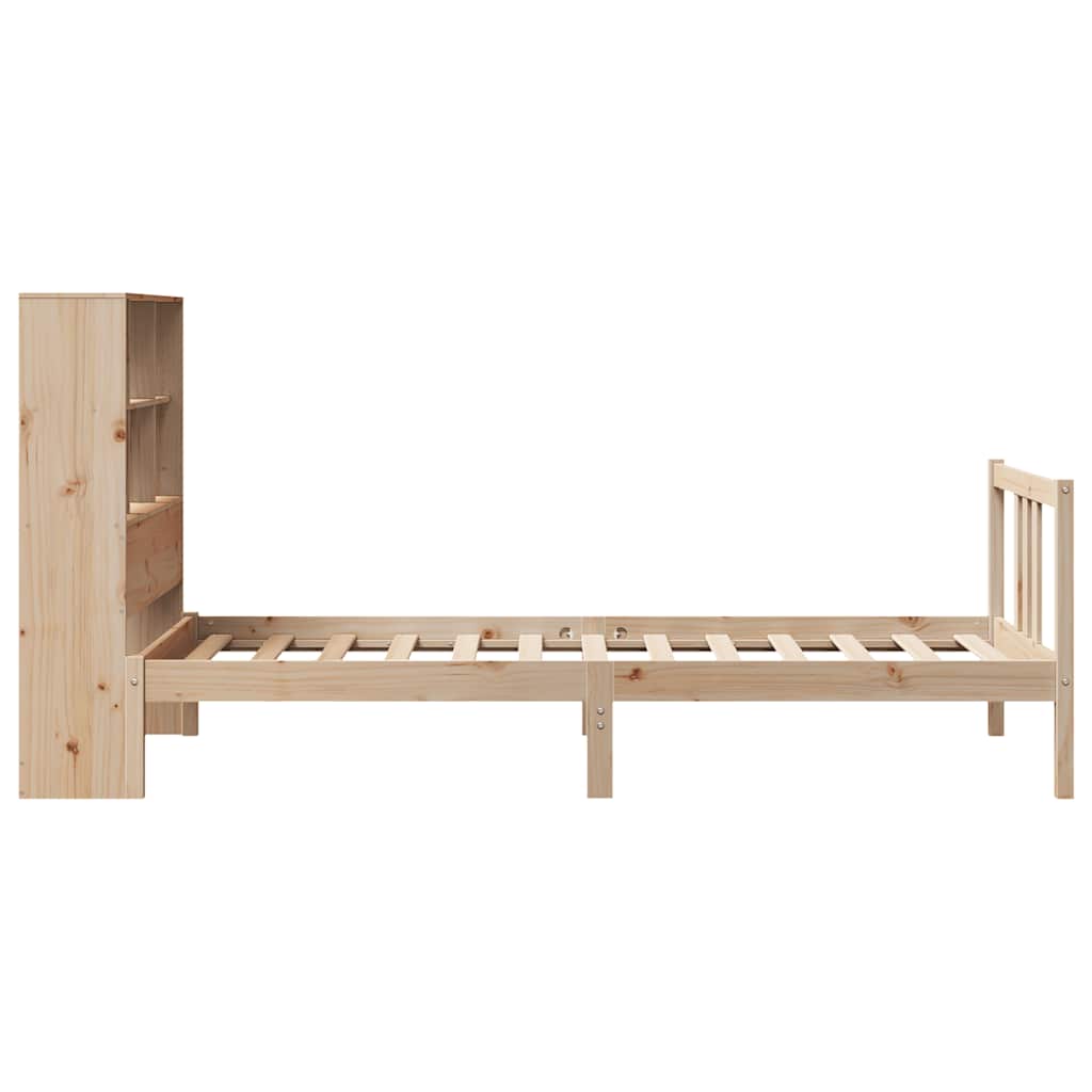 Bookcase Bed without Mattress 90x190cm Single Solid Wood Pine