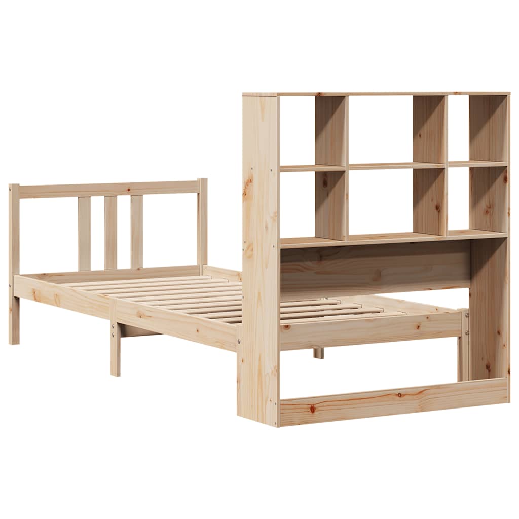 Bookcase Bed without Mattress 90x190cm Single Solid Wood Pine