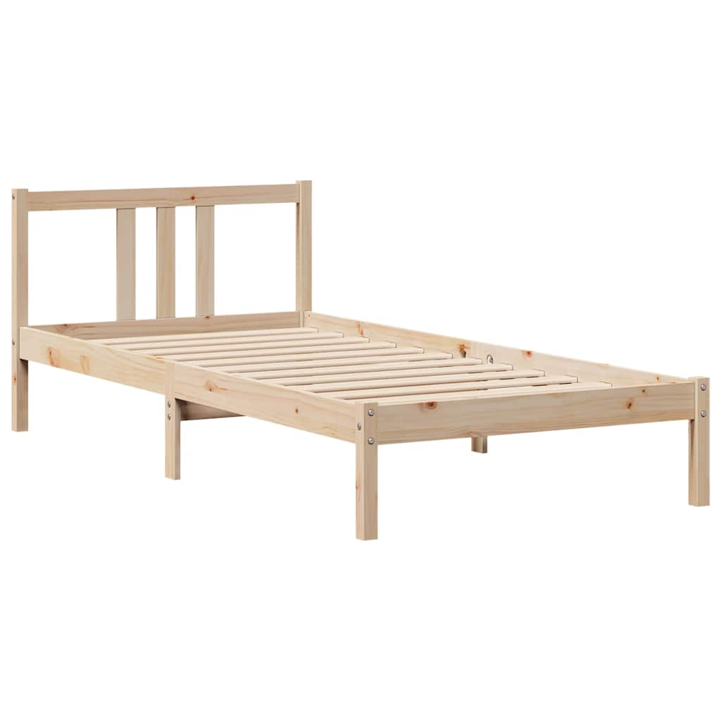 Bookcase Bed without Mattress 90x190cm Single Solid Wood Pine