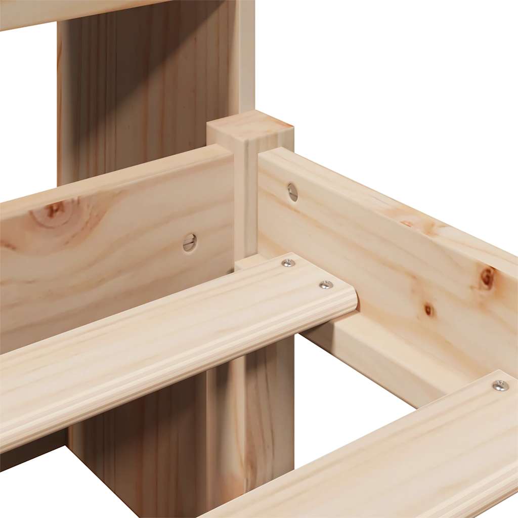 Bookcase Bed without Mattress 90x190cm Single Solid Wood Pine