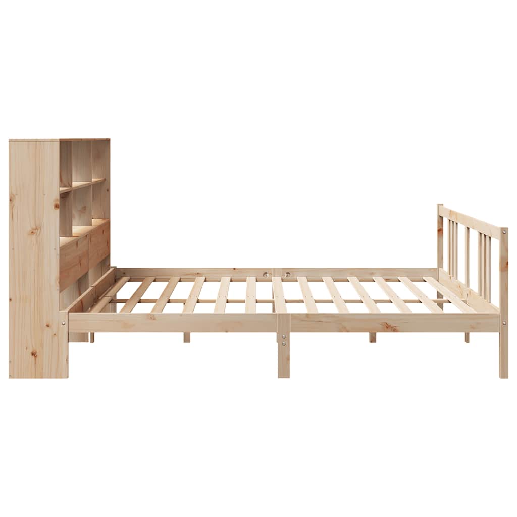 Bookcase Bed without Mattress 180x200cm Super King Solid Wood Pine