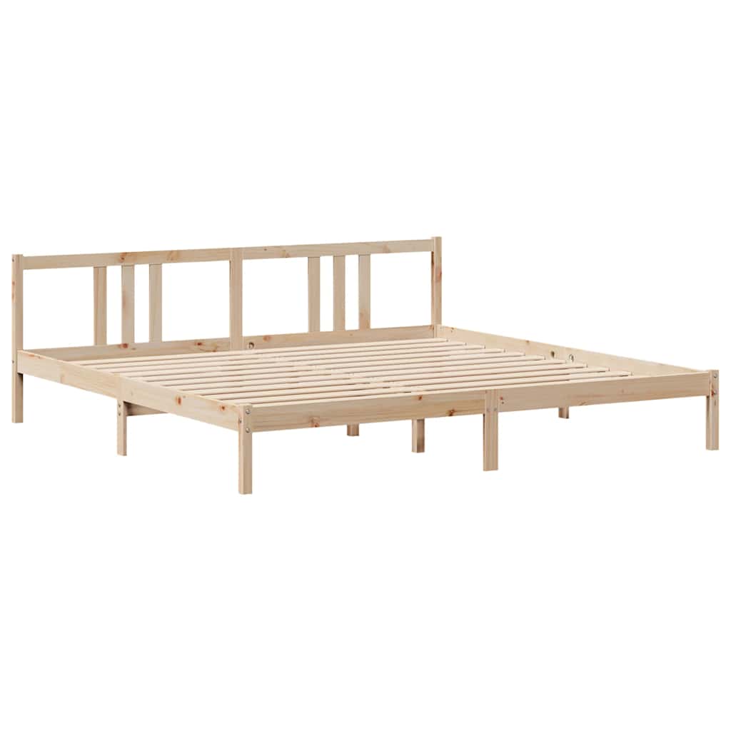 Bookcase Bed without Mattress 180x200cm Super King Solid Wood Pine