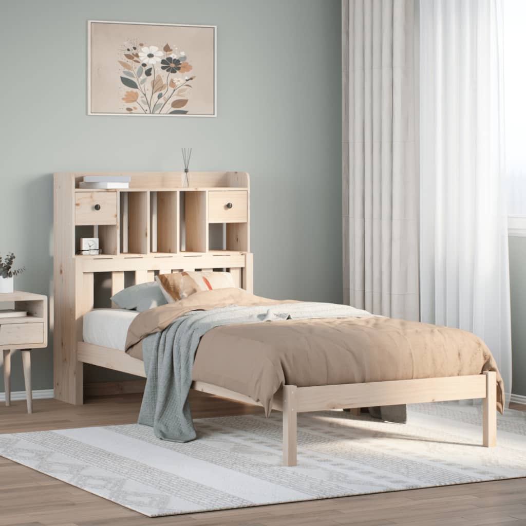 Bookcase Bed without Mattress 75x190 cm Small Single Solid Wood Pine
