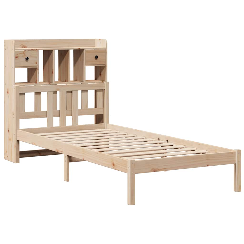 Bookcase Bed without Mattress 90x190 cm Single Solid Wood Pine