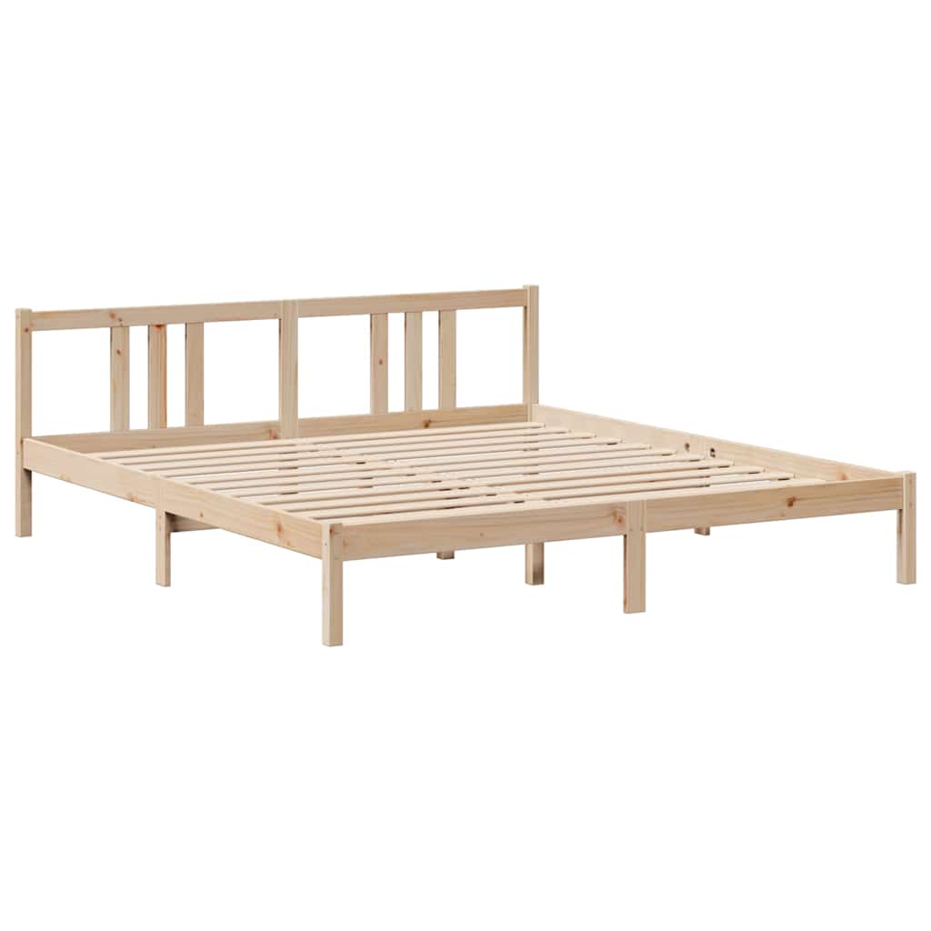 Bookcase Bed without Mattress 180x200 cm Super King Solid Wood Pine