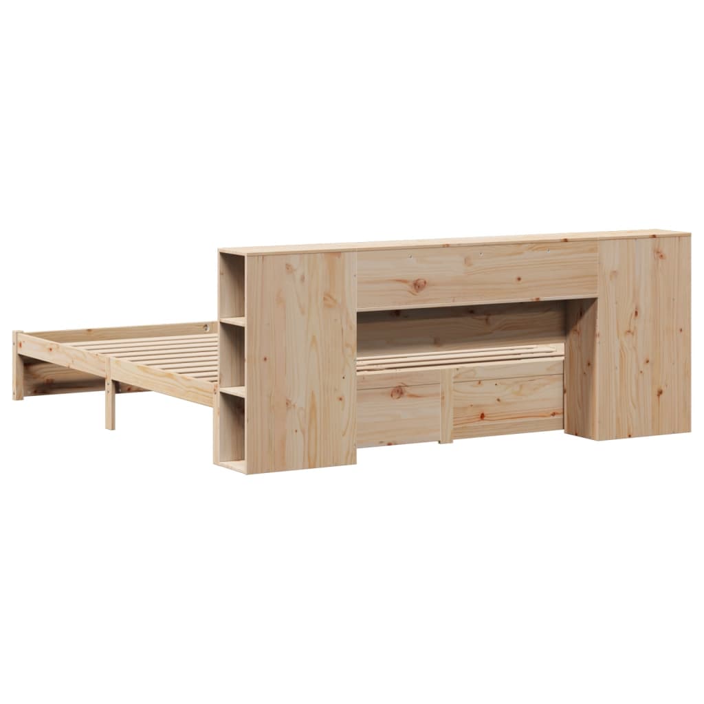 Bookcase Bed without Mattress 180x200cm Super King Solid Wood Pine