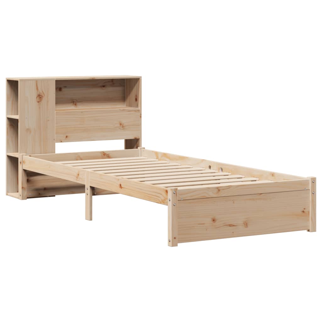 Bookcase Bed without Mattress 90x200cm Solid Wood Pine