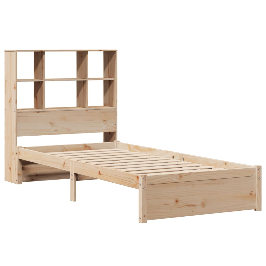 Bookcase Bed without Mattress 90x200cm Solid Wood Pine