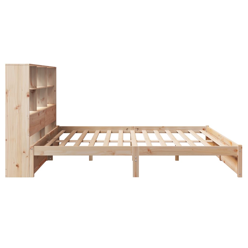 Bookcase Bed without Mattress 180x200cm Super King Solid Wood Pine