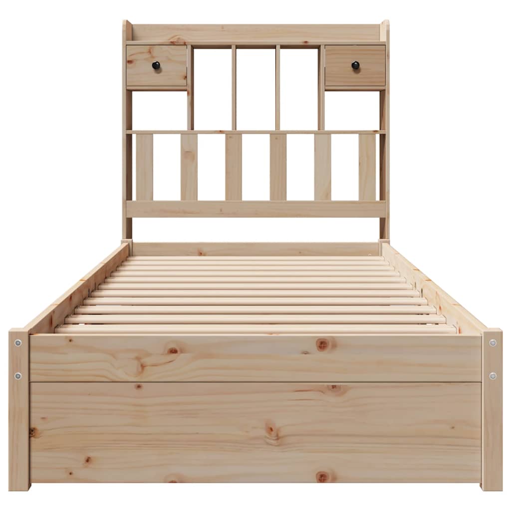 Bookcase Bed without Mattress 75x190cm Small Single Solid Wood Pine