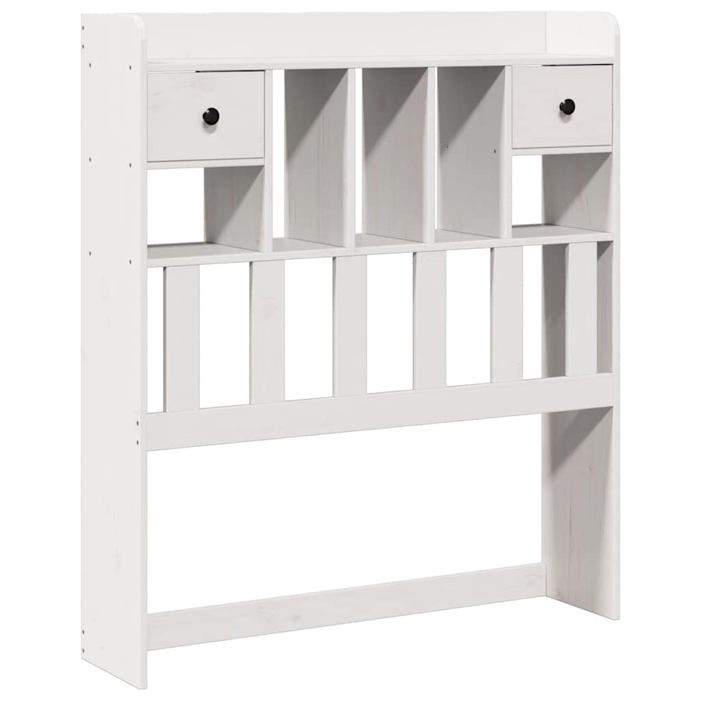 Bookcase Bed without Mattress White 75x190cm Small Single Solid Wood Pine