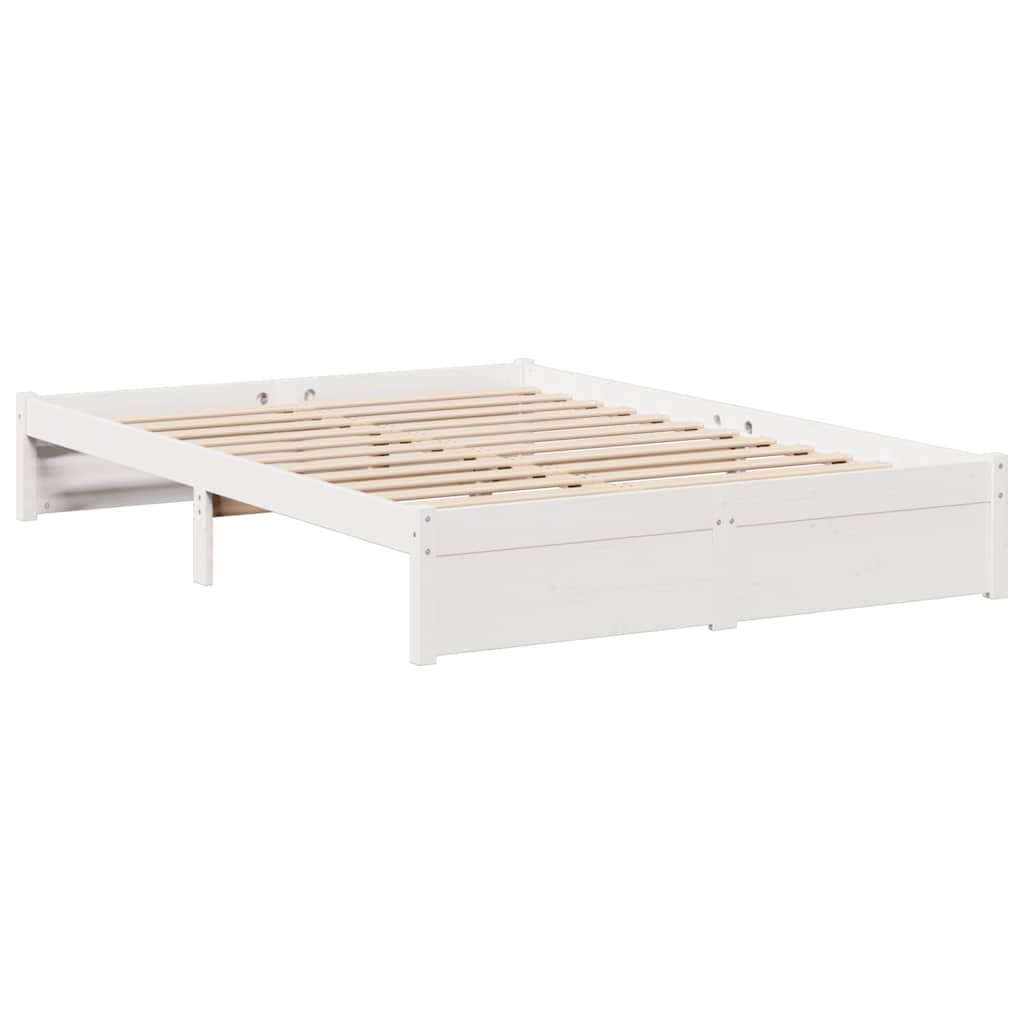 Bookcase Bed without Mattress White 140x190cm Solid Wood Pine