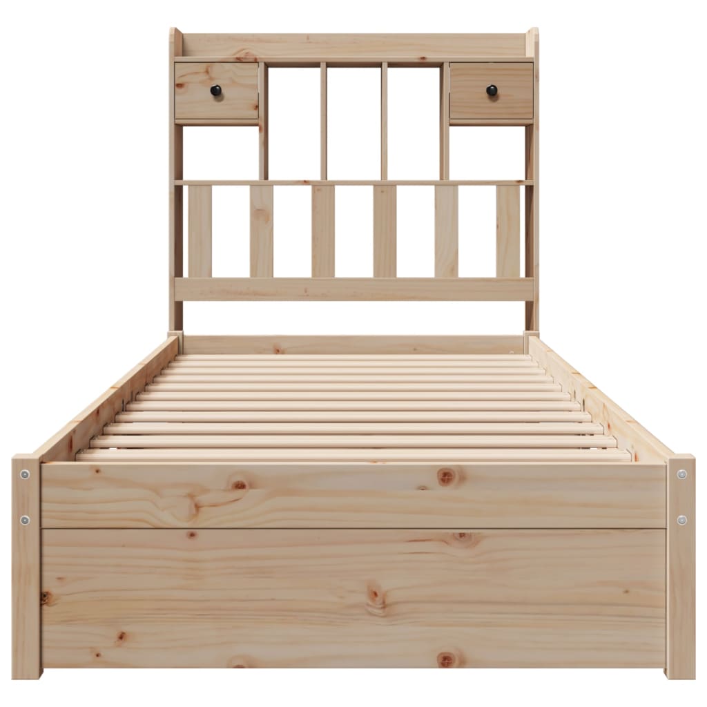 Bookcase Bed without Mattress 90x200cm Solid Wood Pine