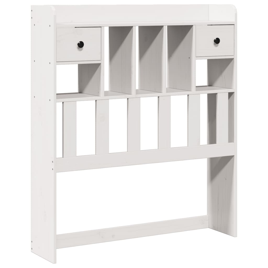 Bookcase Bed without Mattress White 90x200cm Solid Wood Pine
