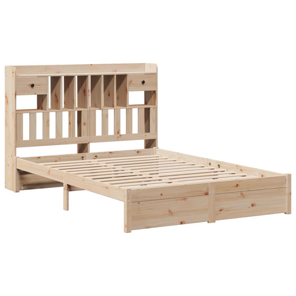 Bookcase Bed without Mattress 160x200cm Solid Wood Pine