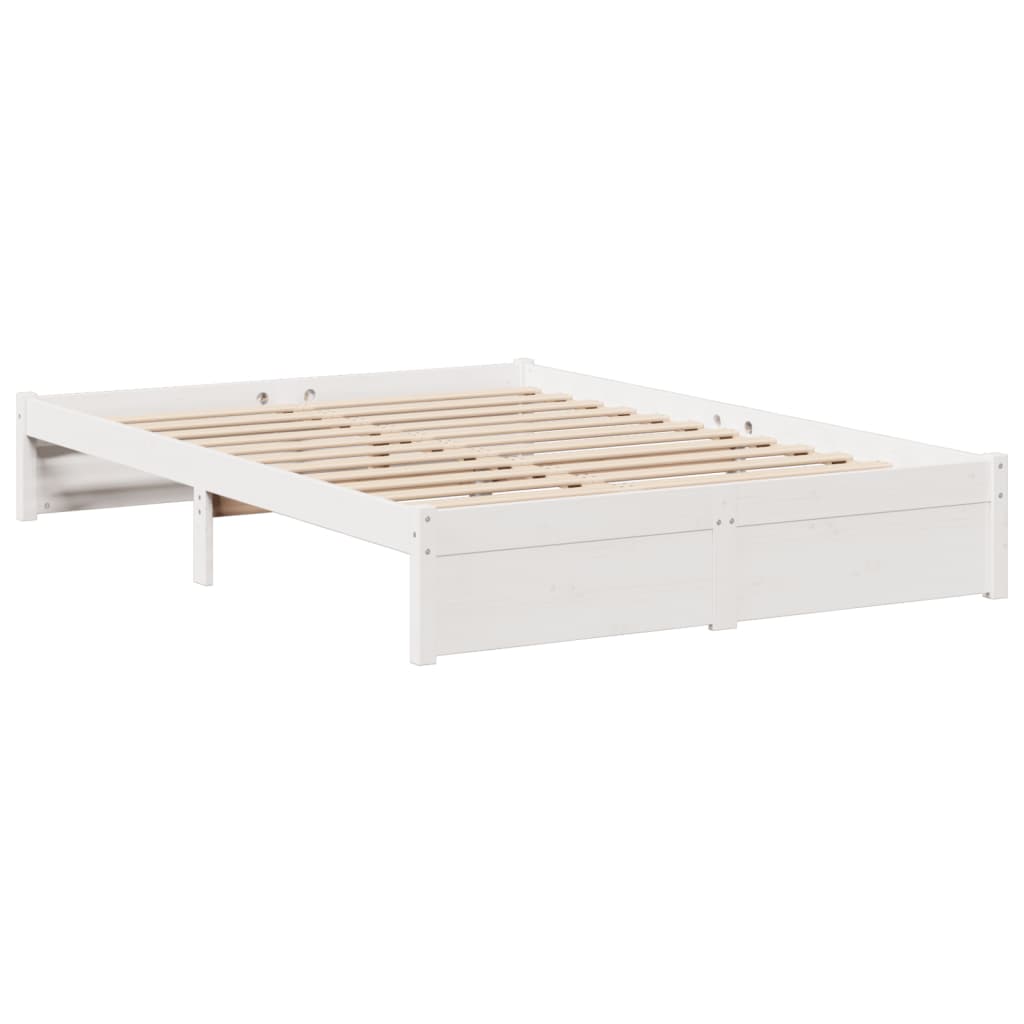 Bookcase Bed without Mattress White 160x200cm Solid Wood Pine
