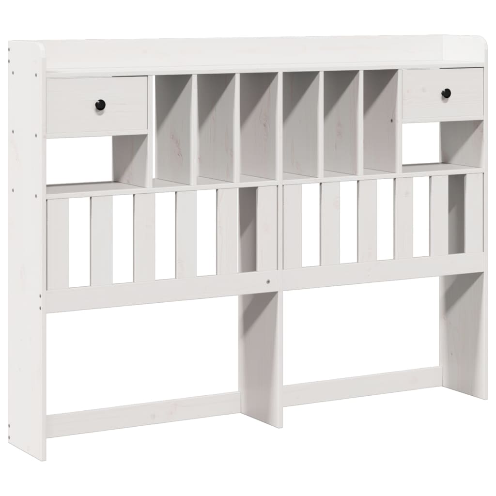 Bookcase Bed without Mattress White 160x200cm Solid Wood Pine