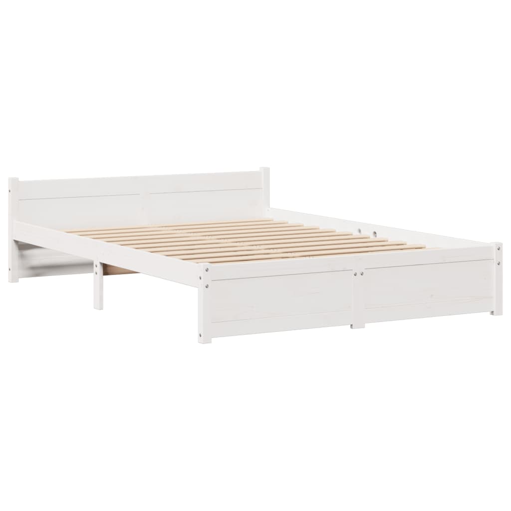 Bookcase Bed without Mattress White 120x200cm Solid Wood Pine