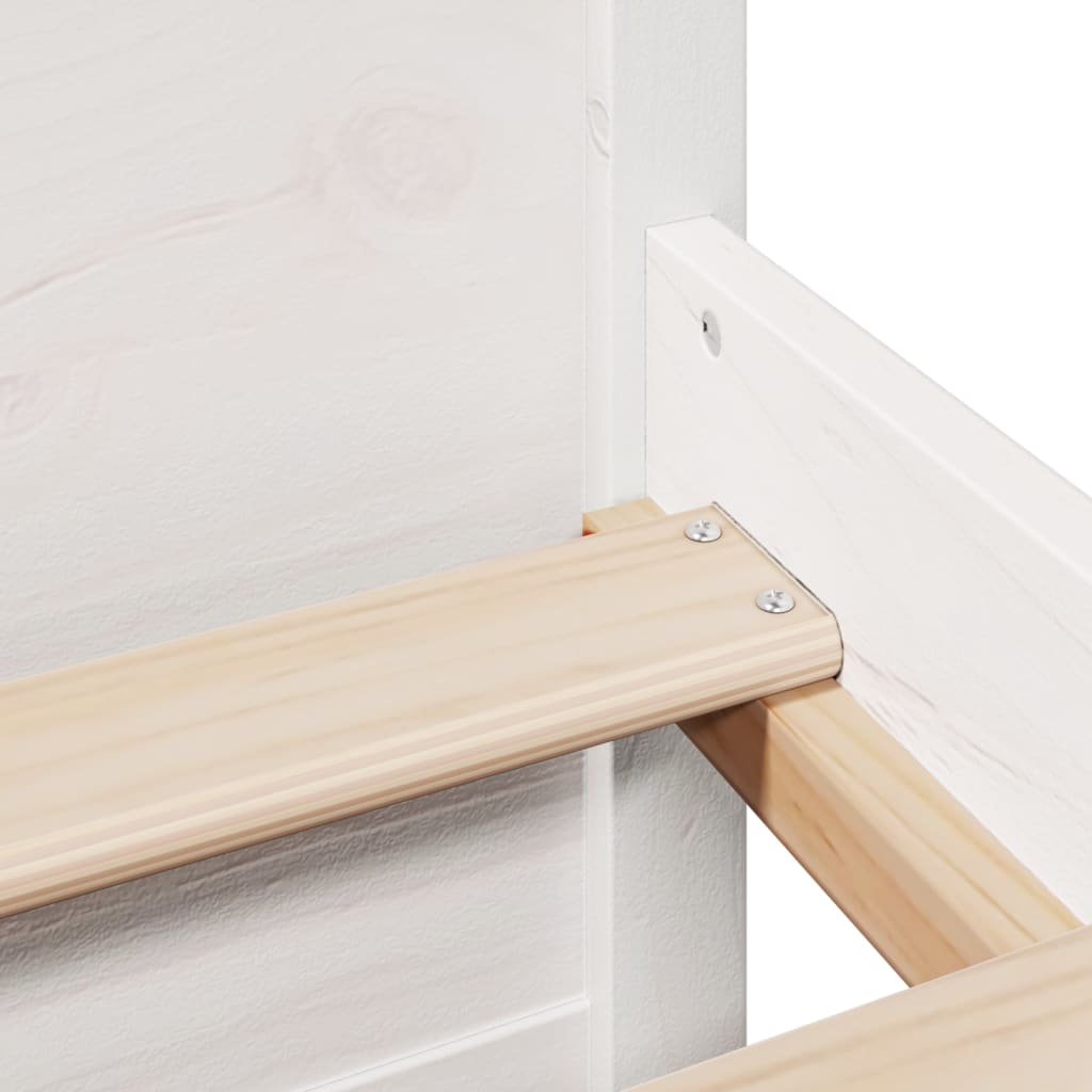 Bookcase Bed without Mattress White 120x200cm Solid Wood Pine