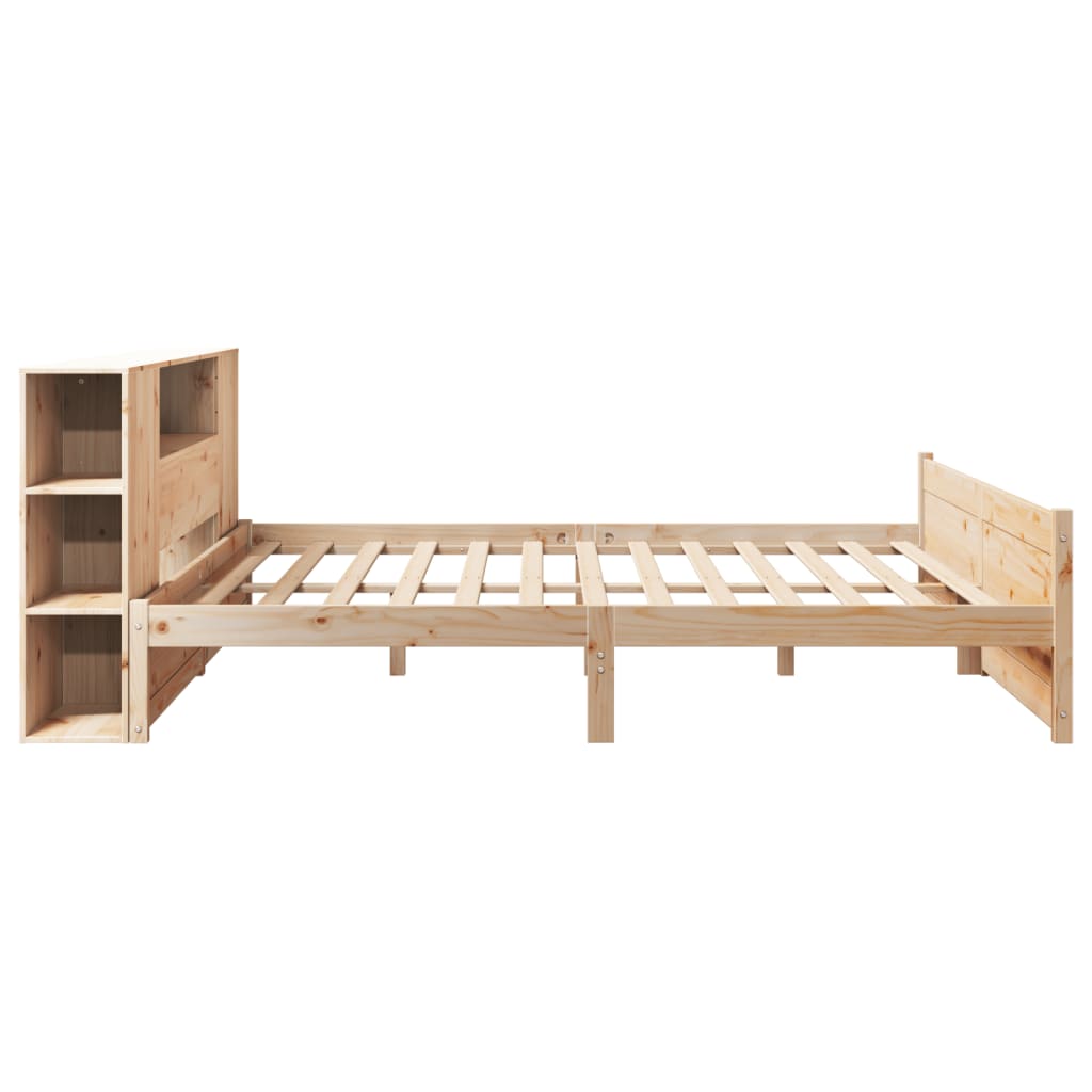Bookcase Bed without Mattress 180x200cm Super King Solid Wood Pine