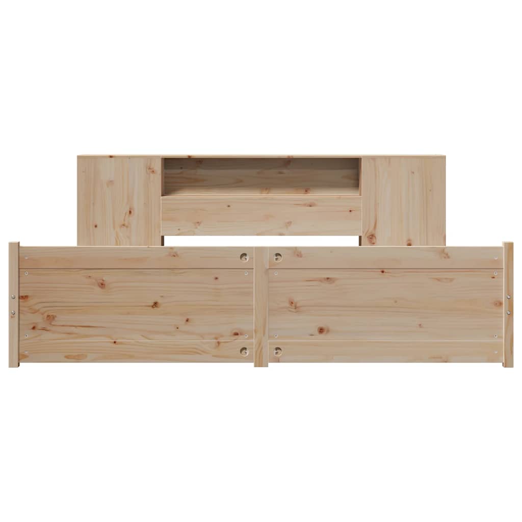 Bookcase Bed without Mattress 200x200cm Solid Wood Pine
