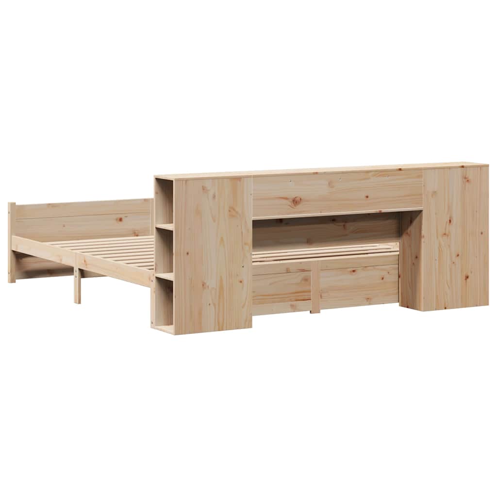 Bookcase Bed without Mattress 200x200cm Solid Wood Pine