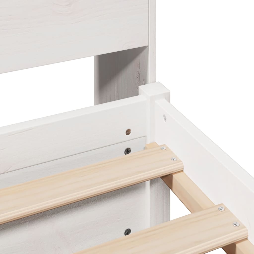 Bookcase Bed without Mattress White 75x190cm Small Single Solid Wood Pine