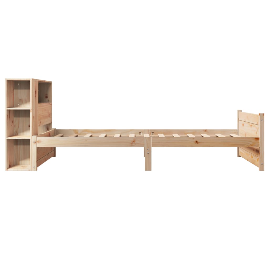 Bookcase Bed without Mattress 90x200cm Solid Wood Pine