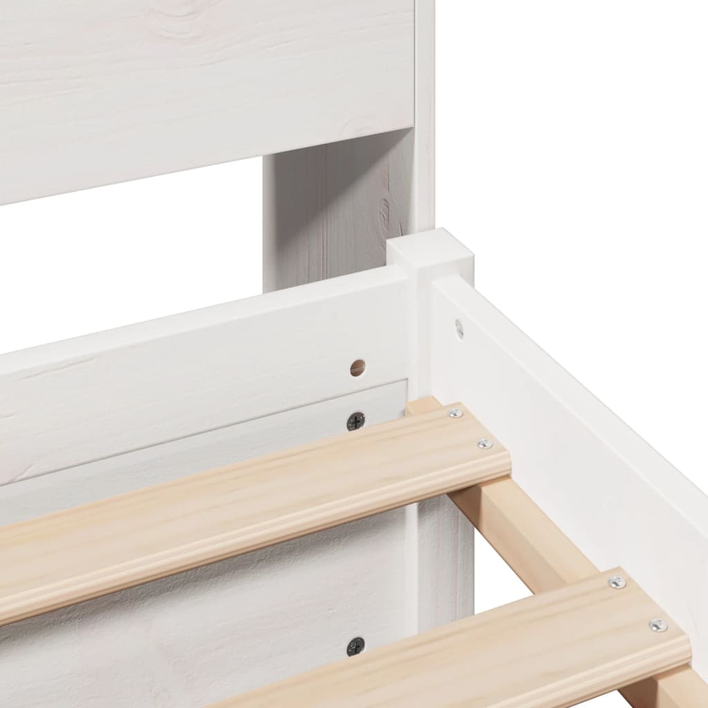 Bookcase Bed without Mattress White 90x200cm Solid Wood Pine