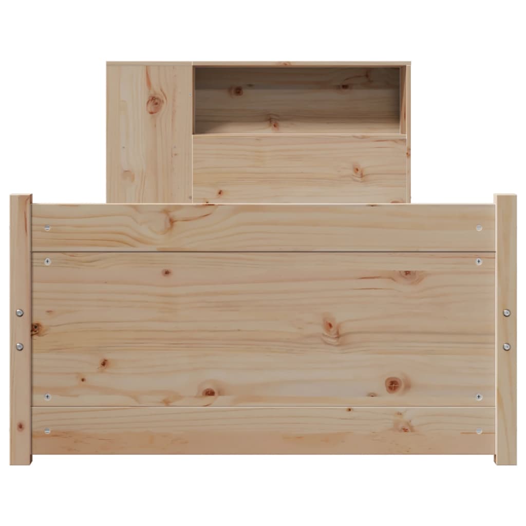 Bookcase Bed without Mattress 100x200cm Solid Wood Pine