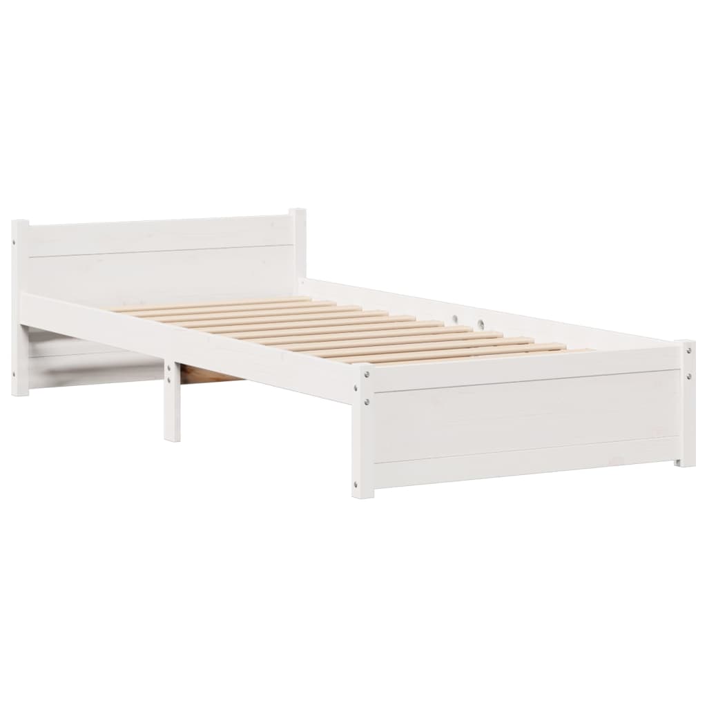 Bookcase Bed without Mattress White 100x200cm Solid Wood Pine