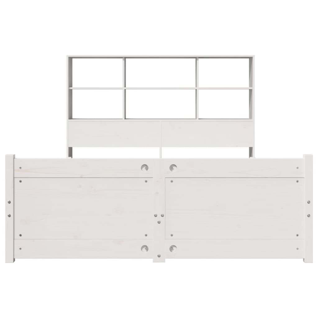 Bookcase Bed without Mattress White 120x200cm Solid Wood Pine