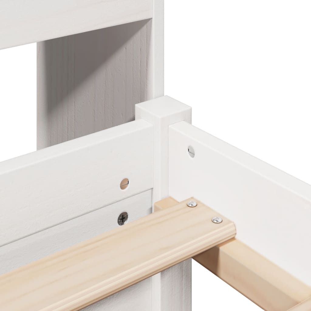 Bookcase Bed without Mattress White 120x200cm Solid Wood Pine