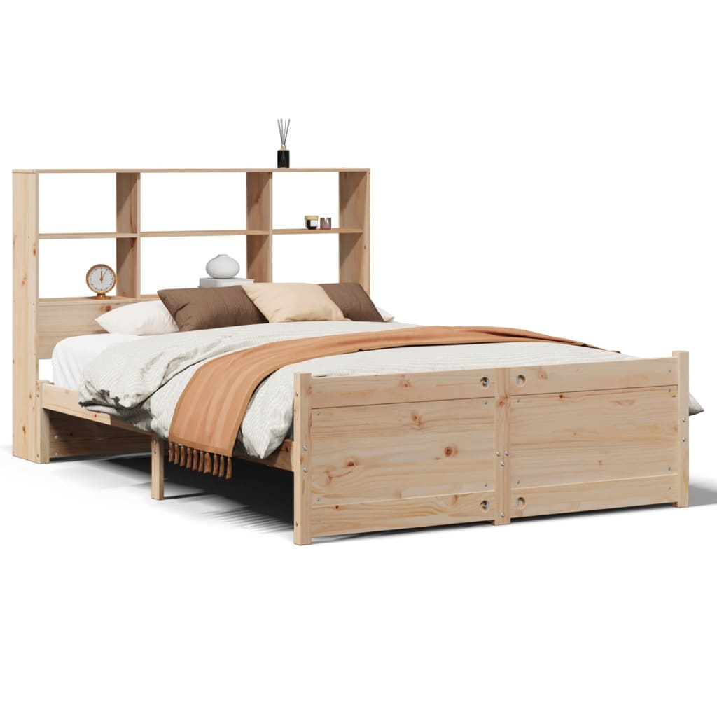 Bookcase Bed without Mattress 160x200cm Solid Wood Pine