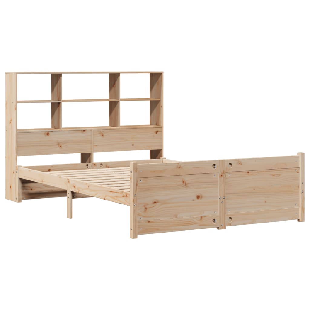Bookcase Bed without Mattress 160x200cm Solid Wood Pine