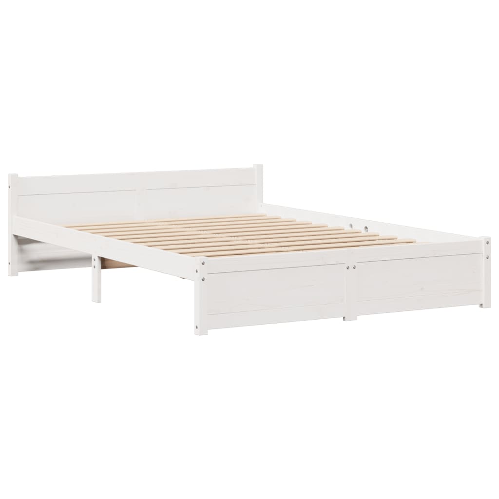 Bookcase Bed without Mattress White 160x200cm Solid Wood Pine